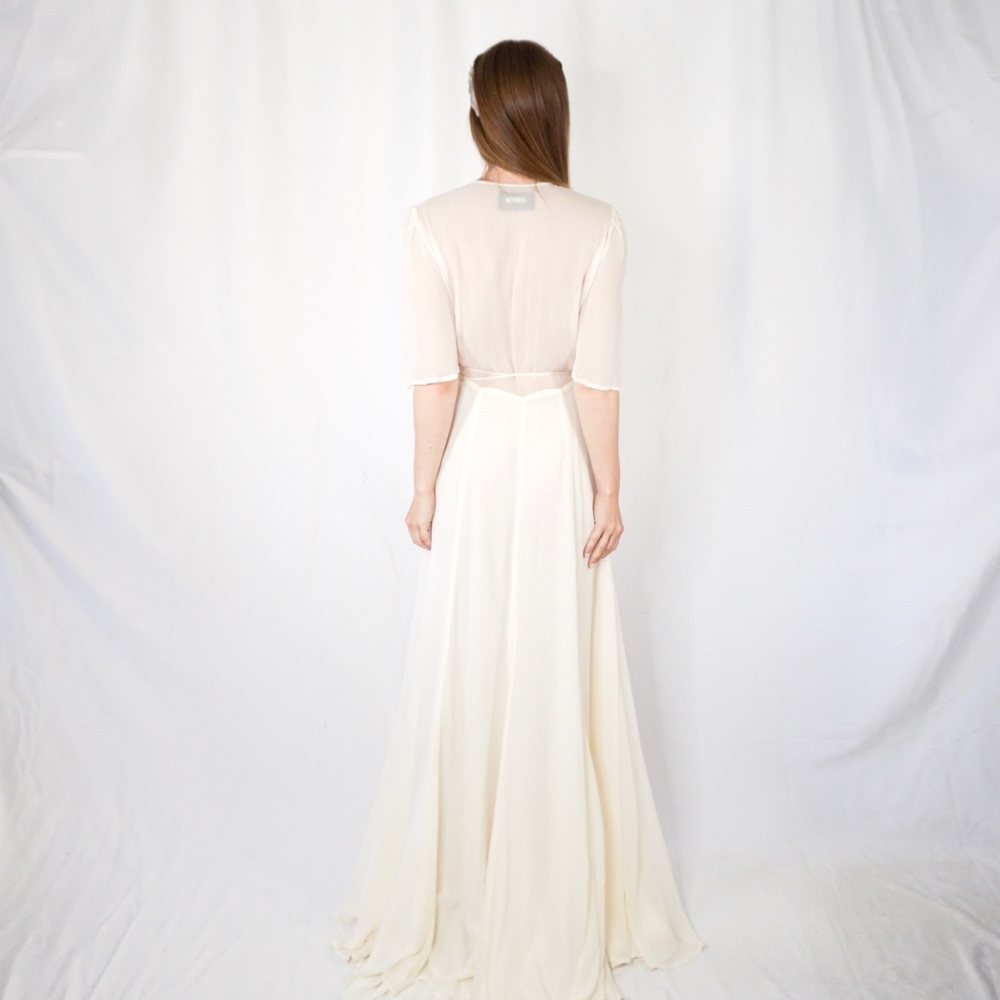 REFORMATION Julienne Ivory Bridal Wrap Dress 1188 - Picture 5 of 8